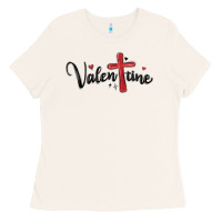 Bone valentine cross glitter Ladies Tee - MaliasSmallBusiness