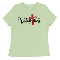 Matcha valentine cross glitter Ladies Tee - MaliasSmallBusiness