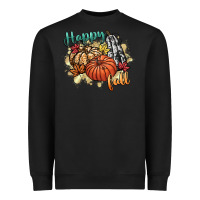 Black happy fall Heavyweight Sweatshirt - CowGirlArtShop
