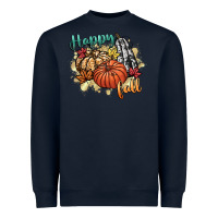 Navy happy fall Heavyweight Sweatshirt - CowGirlArtShop