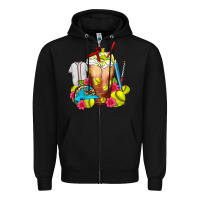 Black Softball Frappe Coffee Zipper Hoodie - FaDigitalArtStudio