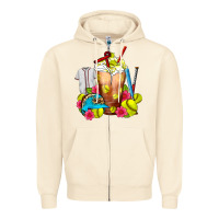 Sandshell Softball Frappe Coffee Zipper Hoodie - FaDigitalArtStudio