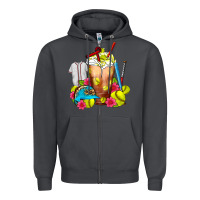 Smoke Softball Frappe Coffee Zipper Hoodie - FaDigitalArtStudio