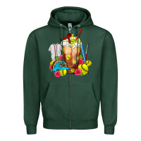 Sports Green Softball Frappe Coffee Zipper Hoodie - FaDigitalArtStudio