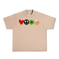 Burro Funny St Patricks Day Love Peace Clover and Beer Urban Heavy Tee - Bettercallsaul