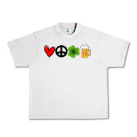 Lunar Rock Funny St Patricks Day Love Peace Clover and Beer Urban Heavy Tee - Bettercallsaul