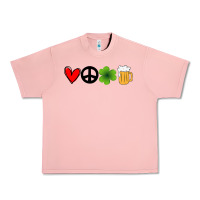 Salmon Funny St Patricks Day Love Peace Clover and Beer Urban Heavy Tee - Bettercallsaul