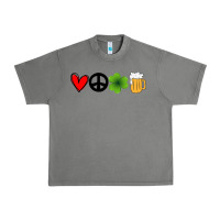 Tornado Funny St Patricks Day Love Peace Clover and Beer Urban Heavy Tee - Bettercallsaul