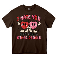 Chocolate Brown i hate you less than other people Heavy Core Tee - MaliasSmallBusiness