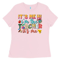 Bubblegum Pink its me hi im the teacher its me nca Ladies Tee - NancyCooperArtShop