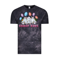 Cloud Black Easter Vibes with Bunny and Eggs Vintage Tee - RanaPortraitStore