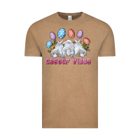 Vintage Coffee Easter Vibes with Bunny and Eggs Vintage Tee - RanaPortraitStore