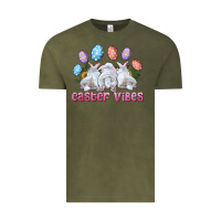 Vintage Olive Easter Vibes with Bunny and Eggs Vintage Tee - RanaPortraitStore