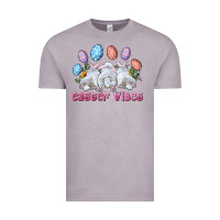 Easter Vibes With Bunny And Eggs Vintage Tee | Teevron