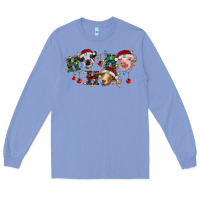 Colony Blue Hohoho Christmas Cows Long Sleeve Tee - RanaPortraitStore