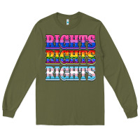 Army Green Rights rights rights Long Sleeve Tee - NancyCooperArtShop