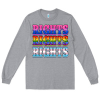 Heather Grey Rights rights rights Long Sleeve Tee - NancyCooperArtShop