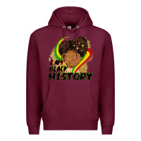 Burgundy I am black history Premium Hoodie - FaDigitalArtStudio