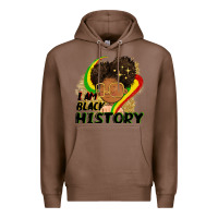 Chestnut I am black history Premium Hoodie - FaDigitalArtStudio
