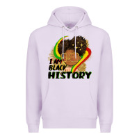 Lilac I am black history Premium Hoodie - FaDigitalArtStudio