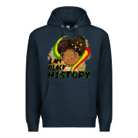 Navy I am black history Premium Hoodie - FaDigitalArtStudio