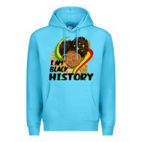 Ocean Blue I am black history Premium Hoodie - FaDigitalArtStudio