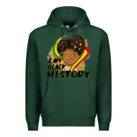 Sports Green I am black history Premium Hoodie - FaDigitalArtStudio