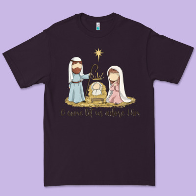 O Come Let Us Adore Him Premium Tee Designed By Maliassmallbusiness