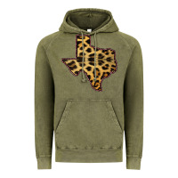 Vintage Olive Western Texas Map Leopard Pattern Vintage Hoodie - Bettercallsaul