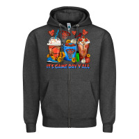 Charcoal Heather It's Game Day Y'all Basketball Coffee Cups Zipper Hoodie - FaDigitalArtStudio
