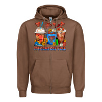 Chestnut It's Game Day Y'all Basketball Coffee Cups Zipper Hoodie - FaDigitalArtStudio