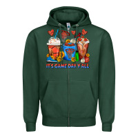 Sports Green It's Game Day Y'all Basketball Coffee Cups Zipper Hoodie - FaDigitalArtStudio