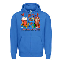 True Royal It's Game Day Y'all Basketball Coffee Cups Zipper Hoodie - FaDigitalArtStudio