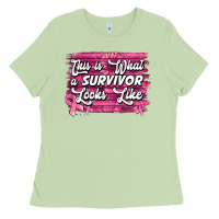 Matcha This is what a survivor looks like Breast Cancer Ladies Tee - NancyCooperArtShop