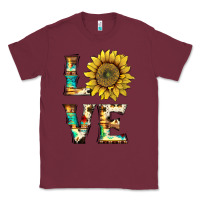 Burgundy western love with sunflower Classic Tee - Artiststas