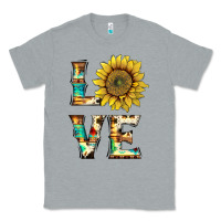 Heather Grey western love with sunflower Classic Tee - Artiststas