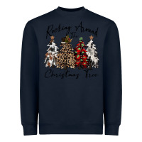 Navy rocking around the christmas tree Heavyweight Sweatshirt - CowGirlArtShop