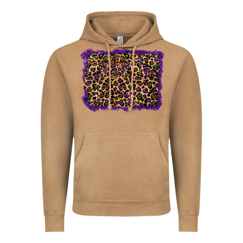 Mardi Gras Leopard Background Vintage Hoodie by RanaPortraitStore | Teevron