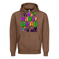 Chestnut It's Mardi Gras y'all Zipper Hoodie - FaDigitalArtStudio
