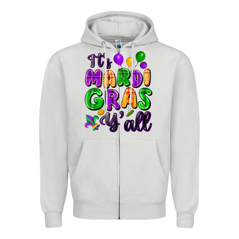 It's Mardi Gras Y'all Zipper Hoodie by FaDigitalArtStudio | Teevron