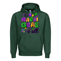 Sports Green It's Mardi Gras y'all Zipper Hoodie - FaDigitalArtStudio