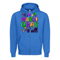 True Royal It's Mardi Gras y'all Zipper Hoodie - FaDigitalArtStudio