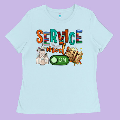 Service Mode On Ladies Tee Designed By Nancycooperartshop