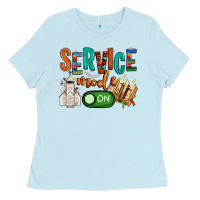 Baby Blue service mode on Ladies Tee - NancyCooperArtShop