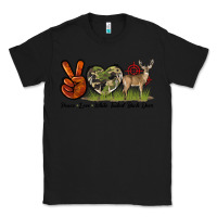 Black Peace Love White Tailed Buck Deer Classic Tee - LillyAllenDesigns