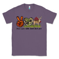 Lavender Peace Love White Tailed Buck Deer Classic Tee - LillyAllenDesigns
