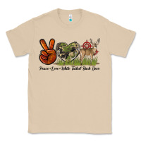 Mushroom Peace Love White Tailed Buck Deer Classic Tee - LillyAllenDesigns
