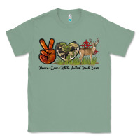 Sage Peace Love White Tailed Buck Deer Classic Tee - LillyAllenDesigns