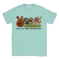 Seafoam Peace Love White Tailed Buck Deer Classic Tee - LillyAllenDesigns