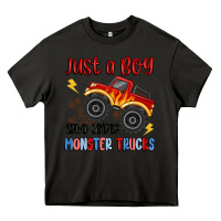 Asphalt just a boy who loves monster trucks Heavy Core Tee - MaliasSmallBusiness